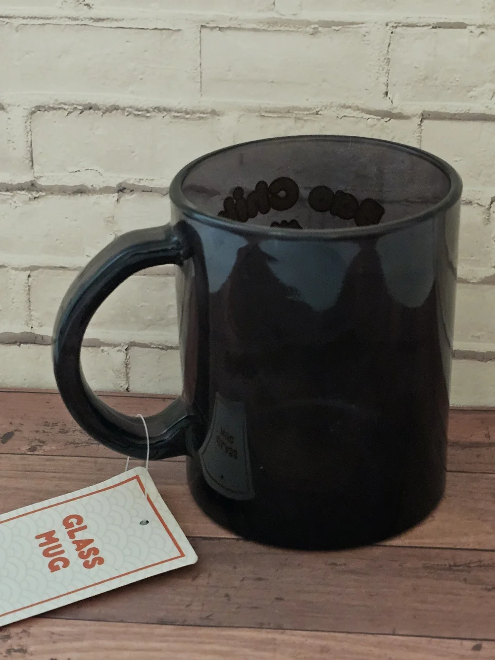 Bao Chika Bao Wow Black Glass Whatev's Mug NWT